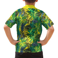 Hawaii Summer Tropical Leaves Family Matching Short Sleeve Bodycon Dress and Hawaiian Shirt LT01 - Polynesian Pride