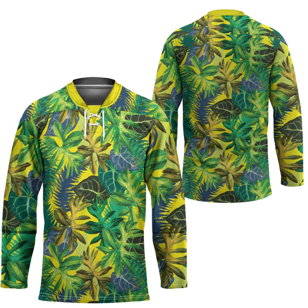 Hawaii Summer Tropical Leaves Hockey Jersey - Polynesian Pride
