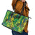 Hawaii Summer Tropical Leaves Leather Tote Bag - Polynesian Pride