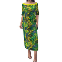 Hawaii Summer Tropical Leaves Puletasi - Polynesian Pride