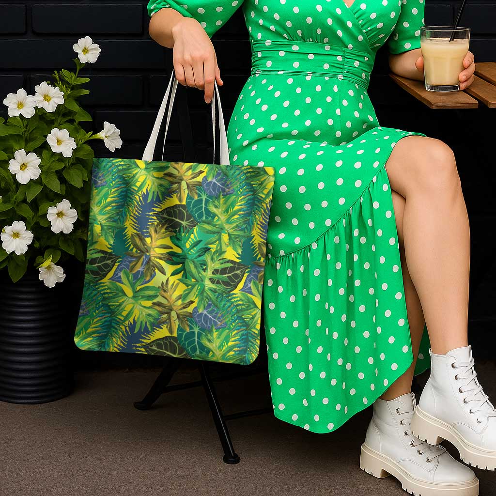 Hawaii Summer Tropical Leaves Tote Bag - Polynesian Pride