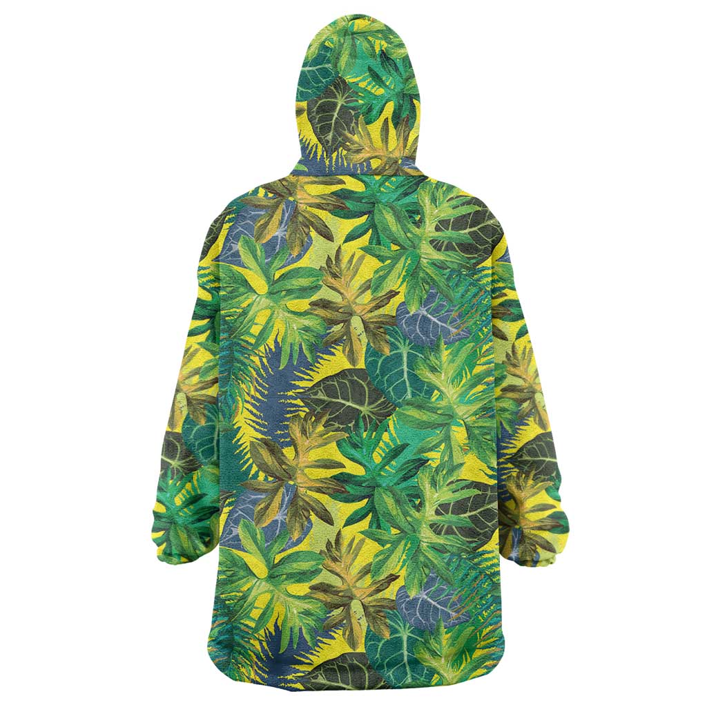Hawaii Summer Tropical Leaves Wearable Blanket Hoodie - Polynesian Pride
