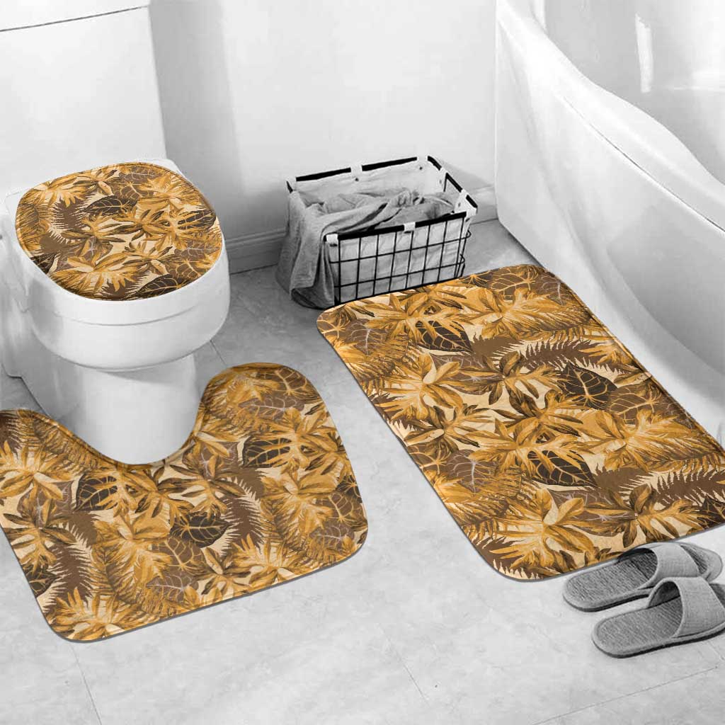 Hawaii Gold Tropical Leaves Bathroom Set - Polynesian Pride