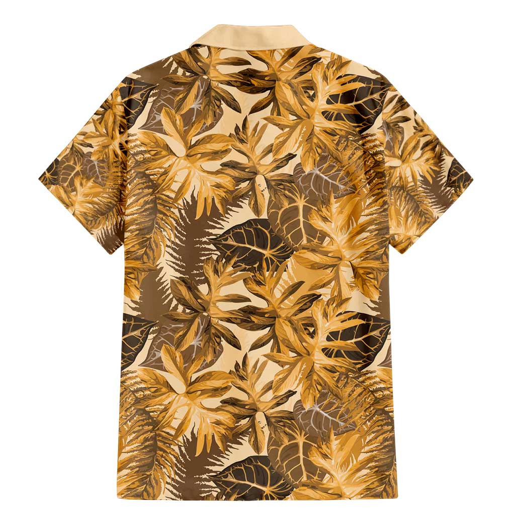 Hawaii Gold Tropical Leaves Family Matching Mermaid Dress and Hawaiian Shirt LT01 - Polynesian Pride
