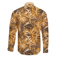 Hawaii Gold Tropical Leaves Family Matching Mermaid Dress and Hawaiian Shirt LT01 - Polynesian Pride