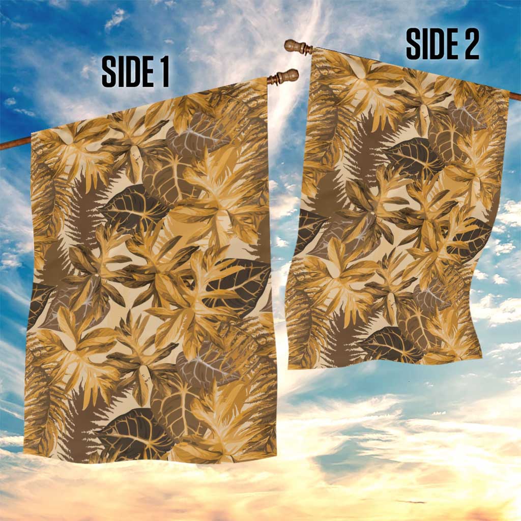 Hawaii Gold Tropical Leaves Garden Flag - Polynesian Pride
