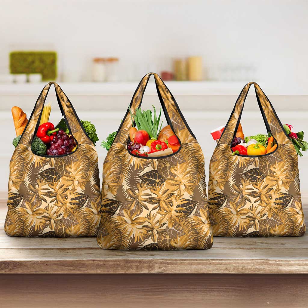 Hawaii Gold Tropical Leaves Grocery Bag - Polynesian Pride