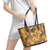 Hawaii Gold Tropical Leaves Leather Tote Bag - Polynesian Pride