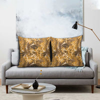 Hawaii Gold Tropical Leaves Pillow Cover - Polynesian Pride