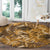 Hawaii Gold Tropical Leaves Round Carpet - Polynesian Pride