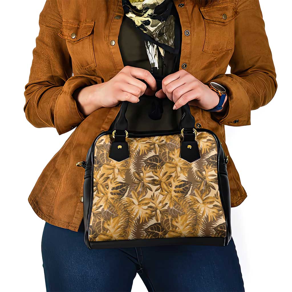 Hawaii Gold Tropical Leaves Shoulder Handbag - Polynesian Pride