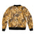 Hawaii Gold Tropical Leaves Sleeve Zip Bomber Jacket - Polynesian Pride