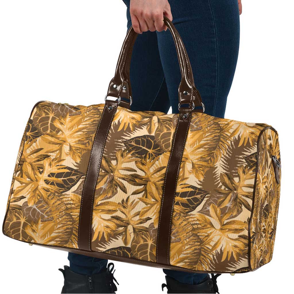 Hawaii Gold Tropical Leaves Travel Bag - Polynesian Pride
