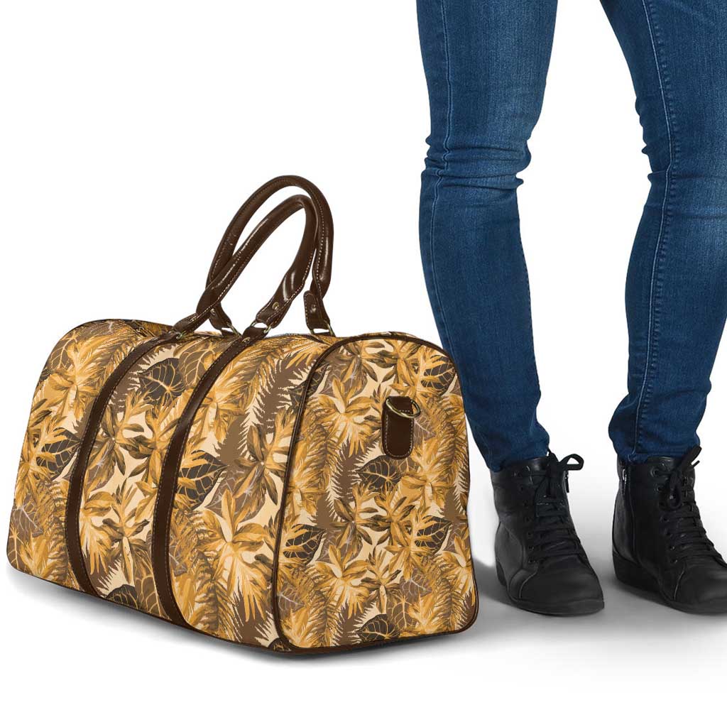 Hawaii Gold Tropical Leaves Travel Bag - Polynesian Pride