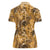 Hawaii Gold Tropical Leaves Women Polo Shirt - Polynesian Pride