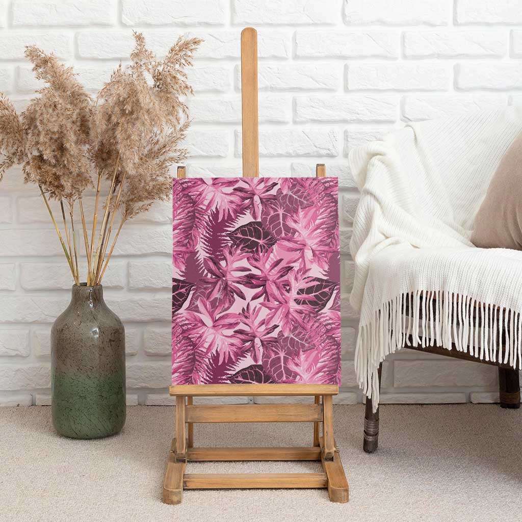 Hawaii Pink Tropical Leaves Canvas Wall Art - Polynesian Pride