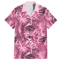 Hawaii Pink Tropical Leaves Family Matching Long Sleeve Bodycon Dress and Hawaiian Shirt LT01 Dad's Shirt - Short Sleeve Pink - Polynesian Pride