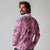 Hawaii Pink Tropical Leaves Long Sleeve Polo Shirt - Polynesian Pride