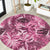 Hawaii Pink Tropical Leaves Round Carpet - Polynesian Pride