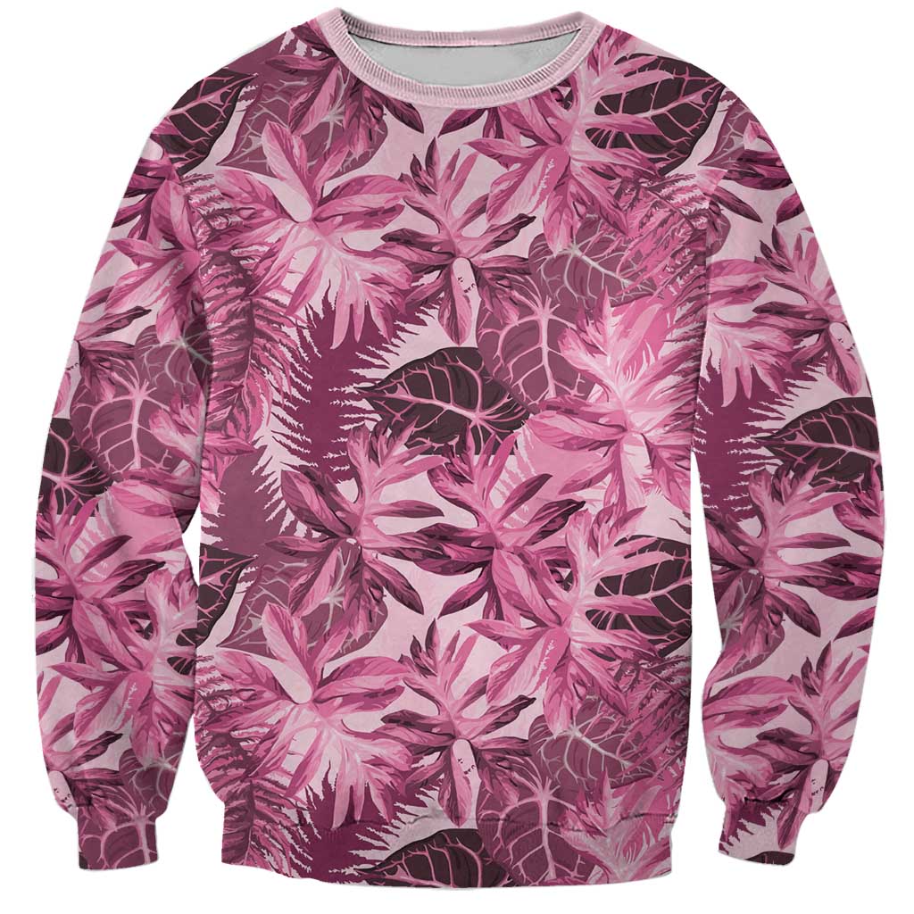 Hawaii Pink Tropical Leaves Sweatshirt LT01 Unisex Pink - Polynesian Pride