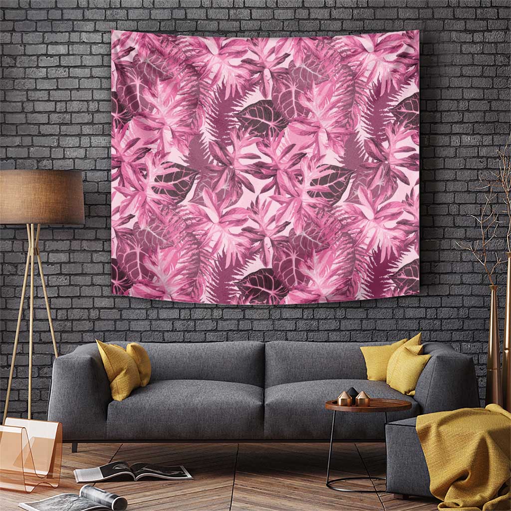 Hawaii Pink Tropical Leaves Tapestry LT01 Pink - Polynesian Pride