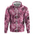 Hawaii Pink Tropical Leaves Zip Hoodie - Polynesian Pride