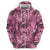 Hawaii Pink Tropical Leaves Zip Hoodie - Polynesian Pride