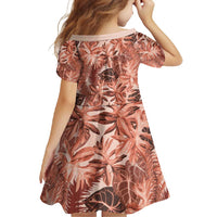 Hawaii Red Brown Tropical Leaves Family Matching Short Sleeve Bodycon Dress and Hawaiian Shirt LT01 - Polynesian Pride