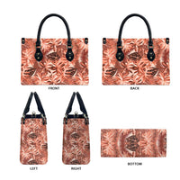Hawaii Red Brown Tropical Leaves Leather Bag - Polynesian Pride