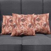 Hawaii Red Brown Tropical Leaves Pillow Cover - Polynesian Pride