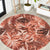 Hawaii Red Brown Tropical Leaves Round Carpet - Polynesian Pride