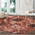 Hawaii Red Brown Tropical Leaves Round Carpet - Polynesian Pride