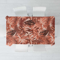 Hawaii Red Brown Tropical Leaves Tablecloth - Polynesian Pride