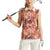 Hawaii Red Brown Tropical Leaves Women Sleeveless Polo Shirt - Polynesian Pride