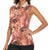 Hawaii Red Brown Tropical Leaves Women Sleeveless Polo Shirt - Polynesian Pride