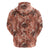 Hawaii Red Brown Tropical Leaves Zip Hoodie - Polynesian Pride