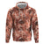 Hawaii Red Brown Tropical Leaves Zip Hoodie - Polynesian Pride