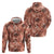 Hawaii Red Brown Tropical Leaves Zip Hoodie - Polynesian Pride