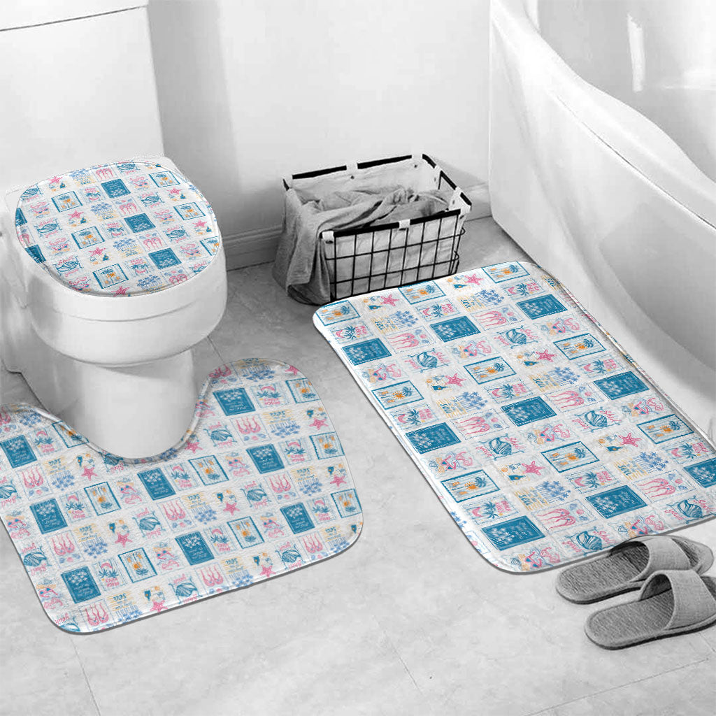 Hawaii Coastal Summer Postcard Bathroom Set LT01 Mat Set Only (3 pcs) One Size Multicolor - Polynesian Pride