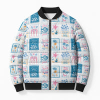 Hawaii Coastal Summer Postcard Bomber Puffer Jacket LT01 Unisex Multicolor - Polynesian Pride