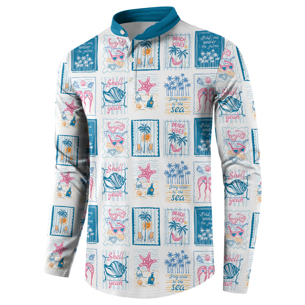 Hawaii Coastal Summer Postcard Button Sweatshirt LT01 - Polynesian Pride