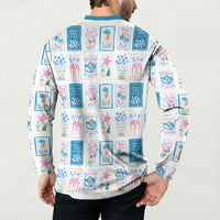 Hawaii Coastal Summer Postcard Button Sweatshirt LT01 - Polynesian Pride
