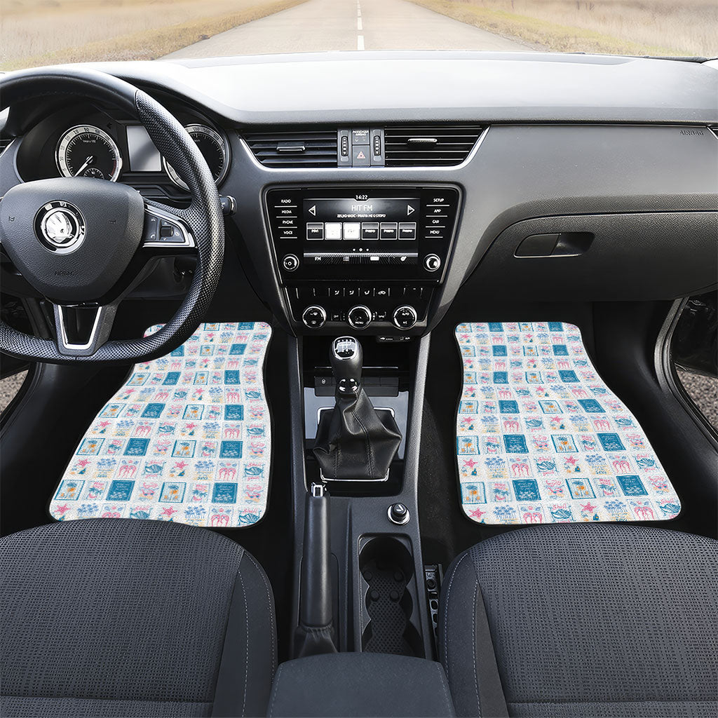 Hawaii Coastal Summer Postcard Car Mats LT01 Set 2pcs - Front Multicolor - Polynesian Pride