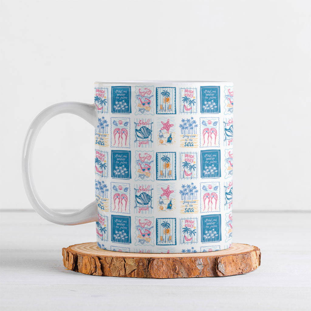 Hawaii Coastal Summer Postcard Ceramic Mug LT01 Multicolor - Polynesian Pride