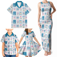 Hawaii Coastal Summer Postcard Family Matching Tank Maxi Dress and Hawaiian Shirt LT01 - Polynesian Pride
