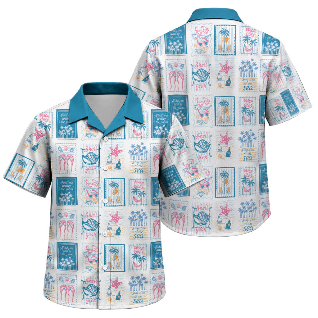 Hawaii Coastal Summer Postcard Family Matching Tank Maxi Dress and Hawaiian Shirt LT01 Son's Shirt Multicolor - Polynesian Pride