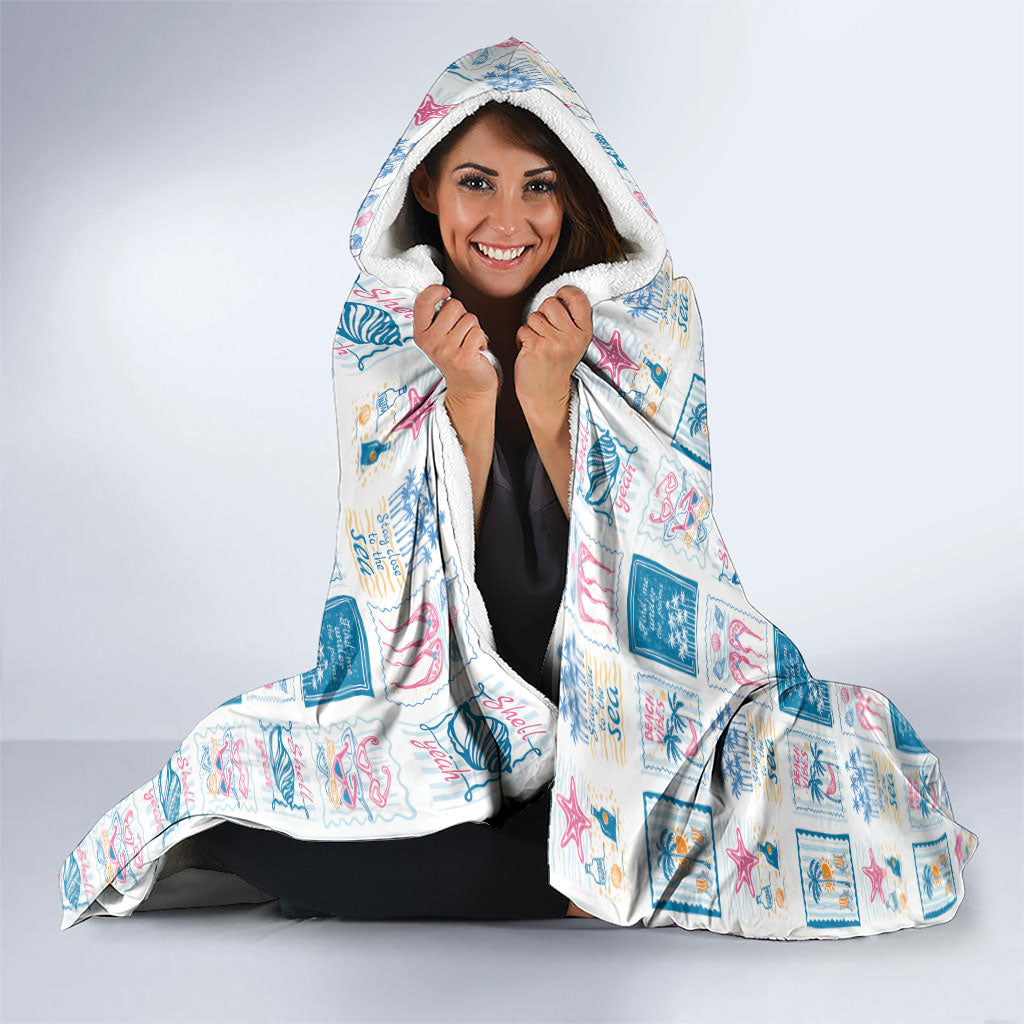 Hawaii Coastal Summer Postcard Hooded Blanket LT01 - Polynesian Pride