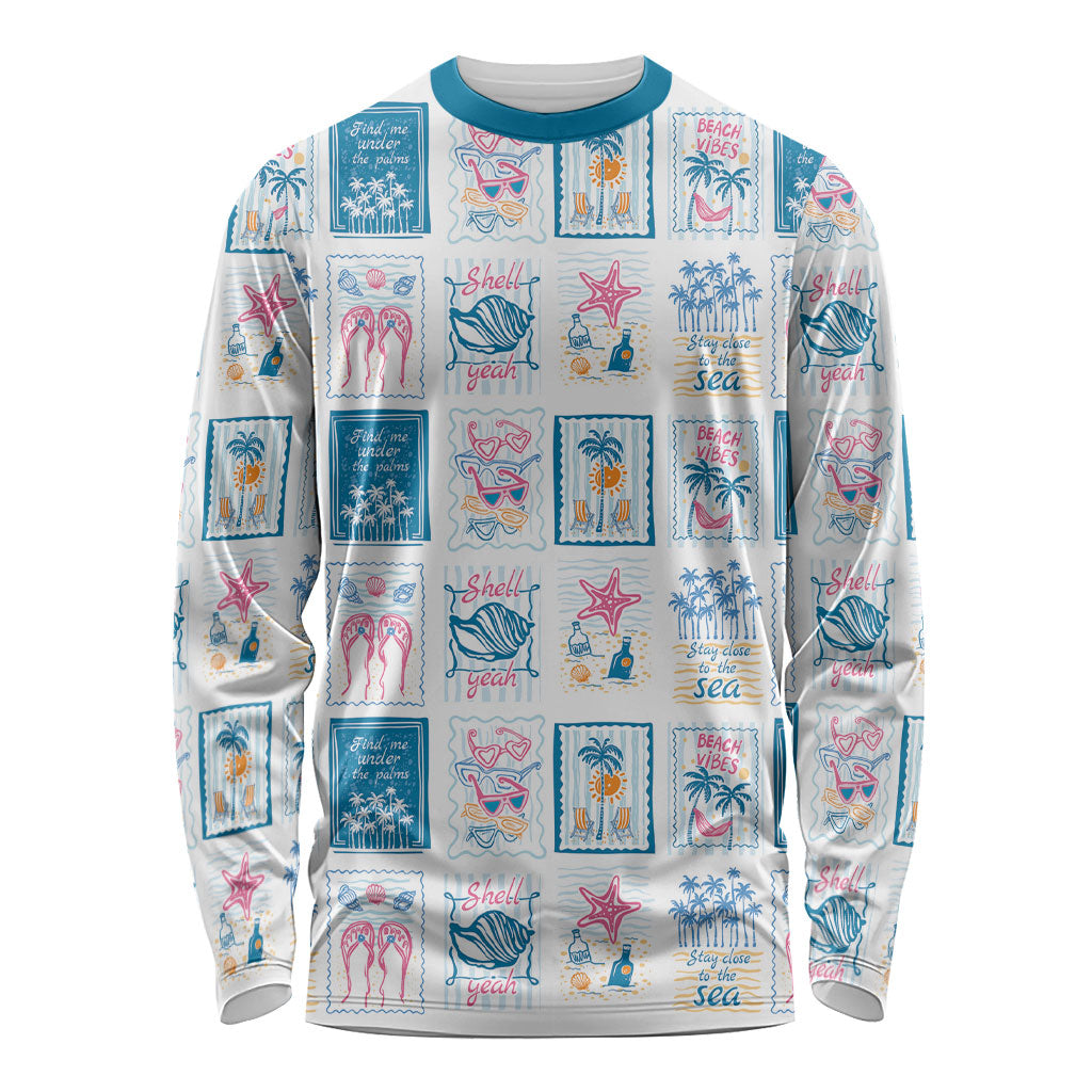 Hawaii Coastal Summer Postcard Long Sleeve Shirt LT01 Unisex Multicolor - Polynesian Pride