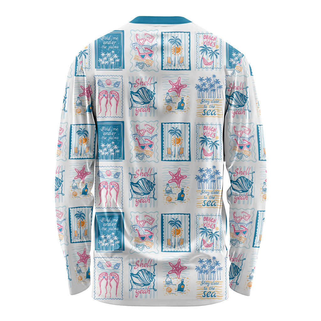 Hawaii Coastal Summer Postcard Long Sleeve Shirt LT01 - Polynesian Pride