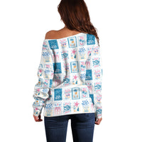 Hawaii Coastal Summer Postcard Off Shoulder Sweater LT01 - Polynesian Pride